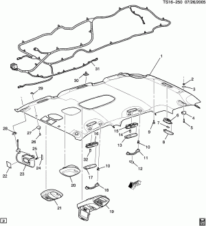 TRIM/INTERIOR-ROOF (EXC SUNROOF CF5)