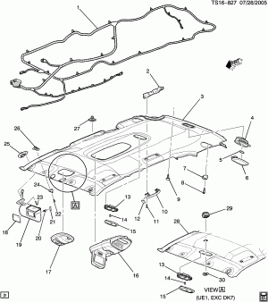 TRIM/INTERIOR-ROOF & SUNSHADE (EXC SUNROOF CF5)