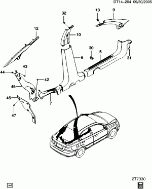 TRIM/CENTER PILLAR & QUARTER