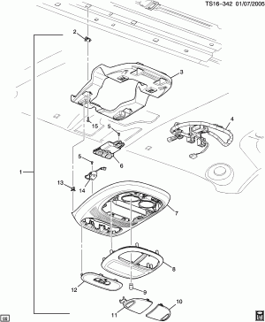 CONSOLE/ROOF (EXC SUN ROOF CF5)