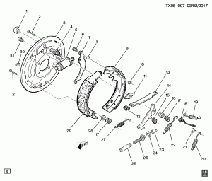BRAKE ASM/REAR DRUM (11.15 X 2.75" BRAKE)