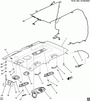 TRIM/INTERIOR-ROOF & SUNSHADE (EXC SUNROOF CF5)