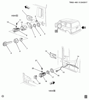 LOCK CYLINDER/FRONT & REAR DOORS (E54)