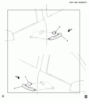 DOOR HARDWARE/FRONT (DEALER INSTALLED, CHROME HANDLES VKY)