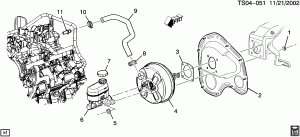 BRAKE BOOSTER & MASTER CYLINDER MOUNTING (LM4/5.3P)