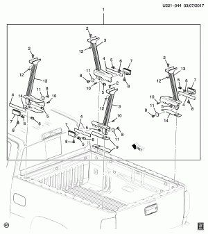 PICKUP BOX (DEALER INSTALLED, UTILITY RACK SL7)