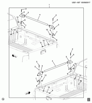 КОМПЛЕКТ НАПРАВЛЯЮЩИХ/БОКОВАЯ СТОРОНА БАГАЖНИКА ПИКАПА