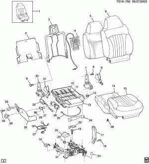 FRONT SEAT/BUCKET-PASSENGER (AV5, 6-WAY PWR ADJ AG2)