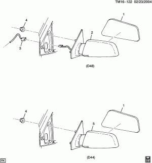 MIRROR/OUTSIDE REAR VIEW (D44,D48)