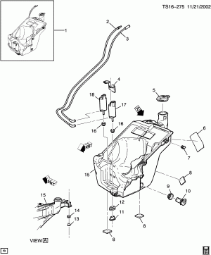 CONTAINER/WINDSHIELD WASHER (LM4/5.3P, DRIVER INFO CENTER U68, EXC HEADLAMP WASHER CE4)