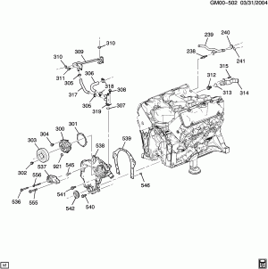 ENGINE ASM-3.4L V6 PART 3 FRONT COVER & COOLING (LNJ/3.4F)