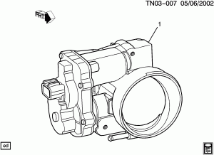 THROTTLE BODY (LH6/5.3M, LS2/6.0H)