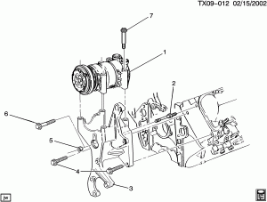 A/C COMPRESSOR MOUNTING (L65/6.5F)