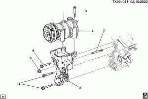 A/C COMPRESSOR MOUNTING (L30/5.0M,L31/5.7R,L35/4.3W)
