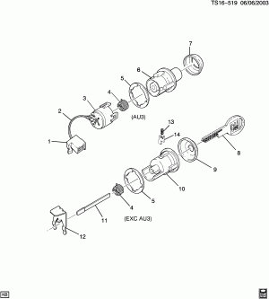 LOCKS-CYLINDERS (END GATE E55, LIFT GATE TB4)