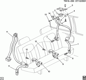 SEAT BELTS/REAR #2 (3RD ROW) (YF7)