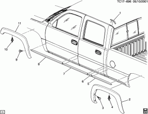 MOLDINGS (G.M.C. Z88)