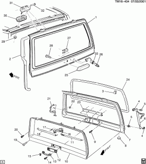 DOOR HARDWARE/REAR-UPPER (E54)