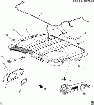 ROOF HEADLINER (EXC UP-LEVEL TRIM B20, SUNROOF CF5)