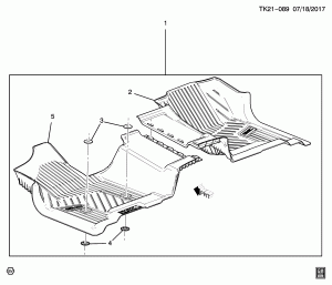 КОМПЛЕКТ КОВРИКОВ/ПЕРЕДНЯЯ ЧАСТЬ (ОКАЙМЛЕННЫЙ ВСЕПОГОДНЫЙ, G.M.C. Z88, КРОМЕ D07,DCK,NQG)