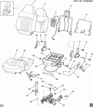 FRONT SEAT/BUCKET-DRIVER (AV5, 6-WAY PWR ADJ AG1)