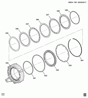 AUTOMATIC TRANSMISSION 1-REVERSE AND 1-2-3-4-5-6 CLUTCH PISTON HOUSING ASSEMBLY(M3D)