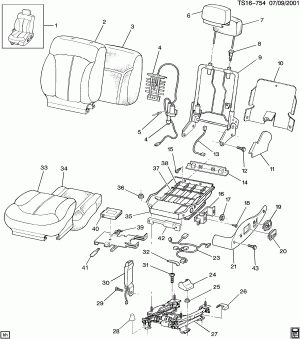 FRONT SEAT/BUCKET-DRIVER (AN3, 8-WAY PWR ADJ, 2-POSITION MEMORY AG0)