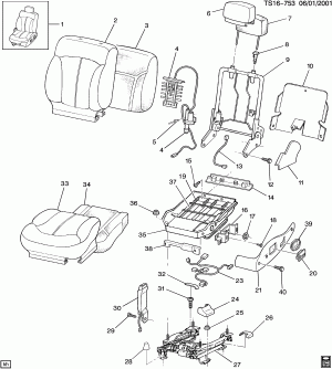 FRONT SEAT/BUCKET-DRIVER (AN3, 8-WAY PWR ADJ, EXC 2-POSITION MEMORY AG0)