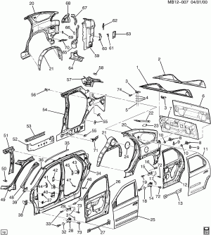SHEET METAL/BODY PART 2 SIDE FRAME, DOOR & REAR END