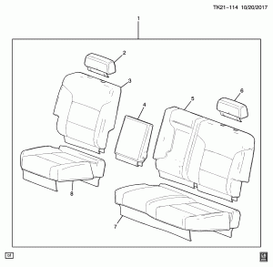 КРЫШКА В КОМПЛЕКТЕ/СИДЕНЬЕ-ЗАДНЕЕ СИДЕНЬЕ (СКЛАДЫВАНИЕ ПО ЧАСТЯМ A68)