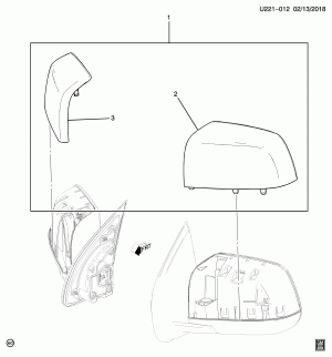 MIRROR/OUTSIDE REAR VIEW (DEALER INSTALLED, MIRROR COVER VKU)