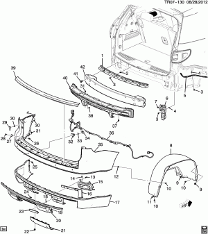 BUMPER/REAR (G.M.C. Z88, FASCIA OUTLET EXHAUST NEB)