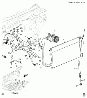 ХОЛОДИЛЬНАЯ СИСТЕМА КОНДИЦИОНЕРА (L83/5.3C,L86/6.2J, ХЛАДАГЕНТ KRV)