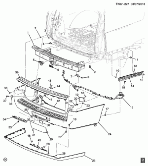 БАМПЕР/ЗАДНИЙ (G.M.C. Z88, КРОМЕ DENALI Y91)