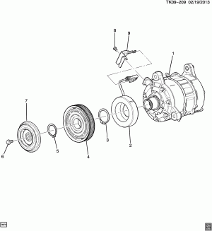 КОМПРЕССОР КОНДИЦИОНЕРА В СБОРЕ (L83/5.3C,L86/6.2J)