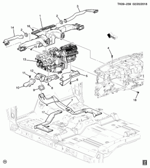 ВОЗДУХОРАСПРЕДЕЛИТЕЛЬНАЯ СИСТЕМАПЕРЕДНИЕ ВОЗДУХОВОДЫ (CHEVROLET X88, G.M.C. Z88)