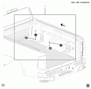 PICKUP BOX LOOP (DEALER INSTALLED, 4 PIECE LOOP 5VI, EXC BED STORAGE RW6)