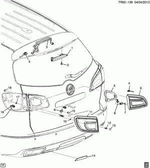 LAMPS/REAR (BUICK W49, EXC T89)