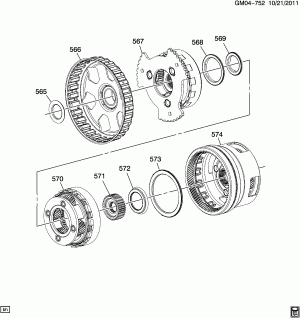 AUTOMATIC TRANSMISSION (MH7) 6T45 INPUT, OUTPUT & REACTION GEARSETS