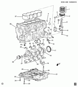ENGINE ASM-2.7L L4 PART 1 CYLINDER BLOCK & INTERNAL PARTS (L3B/2.7K)