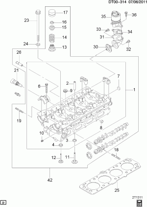 CYLINDER HEAD ASSEMBLY & RELATED PARTS (LXT/1.6F)