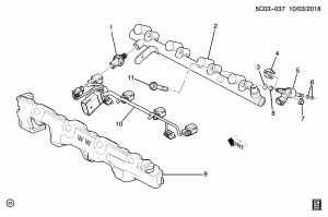 FUEL INJECTOR RAIL (L3B/2.7K)