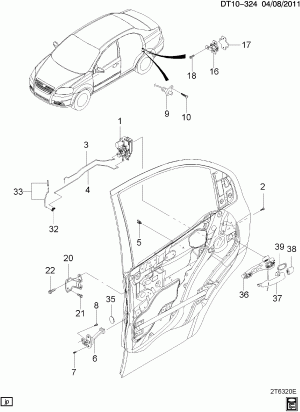 DOOR HARDWARE/REAR-HINGES & LATCH