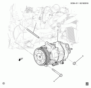 КРЕПЛЕНИЕ КОМПРЕССОРА КОНДИЦИОНЕРА (LM2/3.0T)