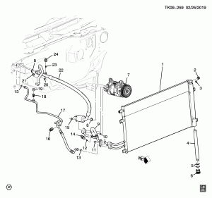 ХОЛОДИЛЬНАЯ СИСТЕМА КОНДИЦИОНЕРА (L83/5.3C,L86/6.2J, ХЛАДАГЕНТ KR1)