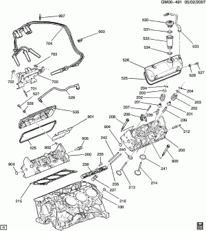 ENGINE ASM-3.9L V6 PART 2 CYLINDER HEAD AND RELATED PARTS (LZ9/3.9-1,LGD/3.9W)