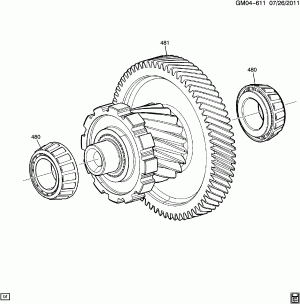 AUTOMATIC TRANSMISSION (M7U,M7W) 6T70 FRONT DIFFERENTIAL TRANSFER GEAR