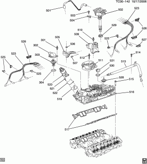 ENGINE ASM-5.7L V8 PART 5 MANIFOLD & FUEL RELATED PARTS (L31/5.7R)