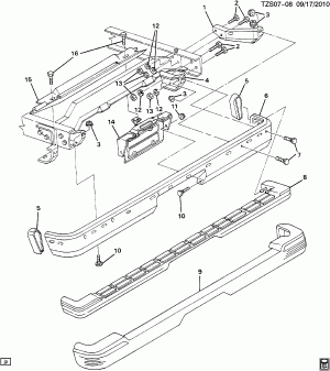 BUMPER/REAR (CHEVROLET X88,G.M.C. Z88)