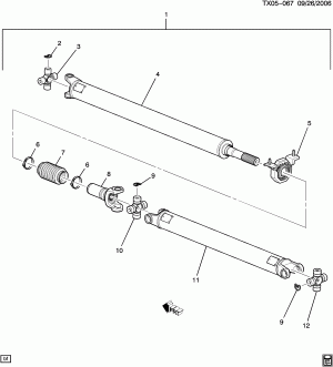 PROP SHAFT (TWO PIECE) (ALLISON 1000 SERIES MW7)